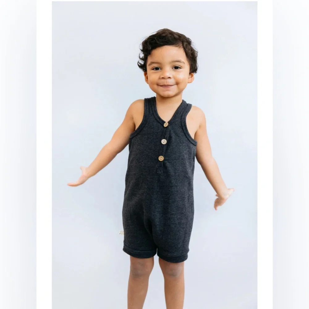 Childhoods Clothing Tank Romper‎ — Heather Black — 18–24 Months 🖤